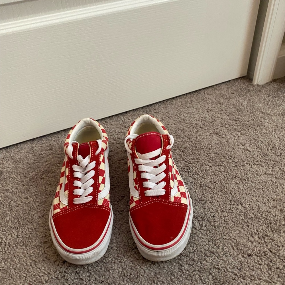 Red Checkered Vans